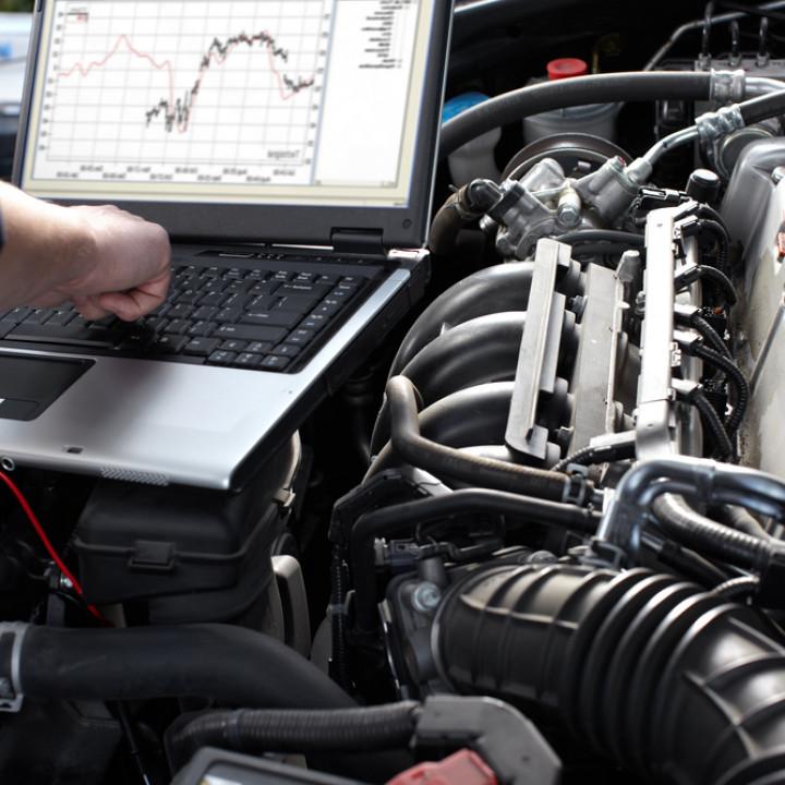 mechanics near Alexandria working on a car